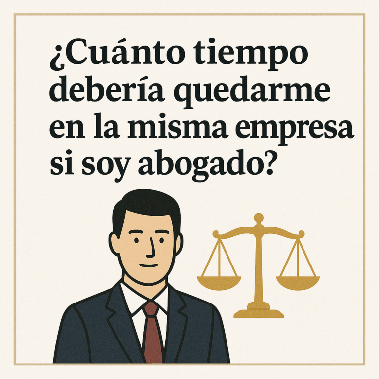 ¿Cuánto tiempo debería quedarme en la misma empresa si soy abogado?